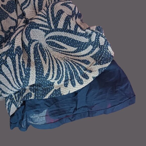 BCBGMAXAZRIA Ivy Floral Print Blocked Tie Front Woven Romper Multicolor Xsmall - Picture 12 of 16